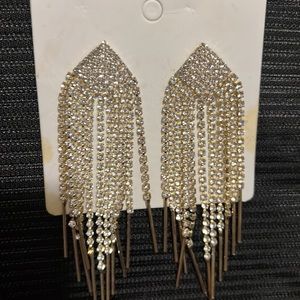 Gold and bling shimmer rhinestone earrings